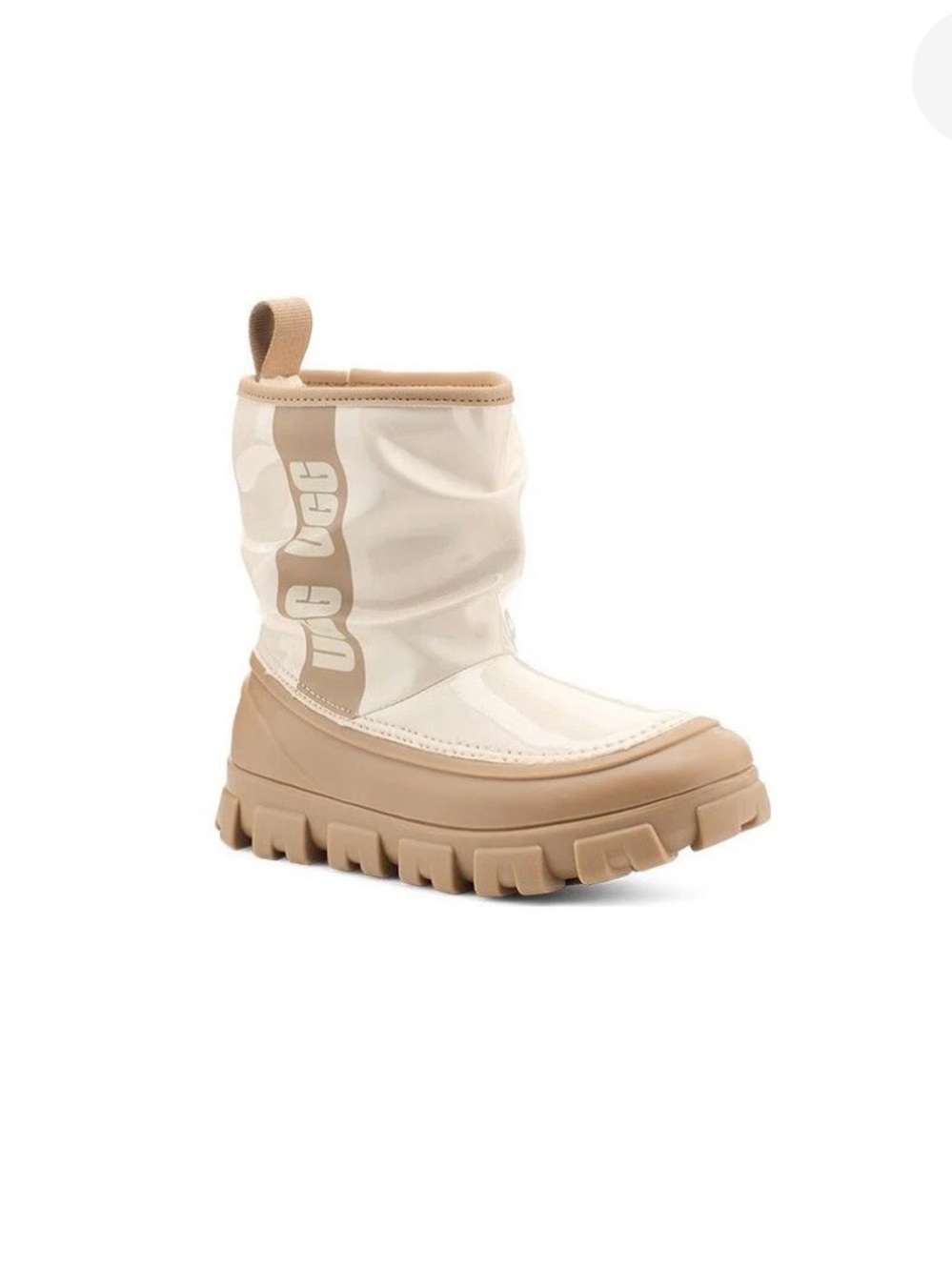 UGG Mid-Calf Lug-Sole Boot in Cream & Tan